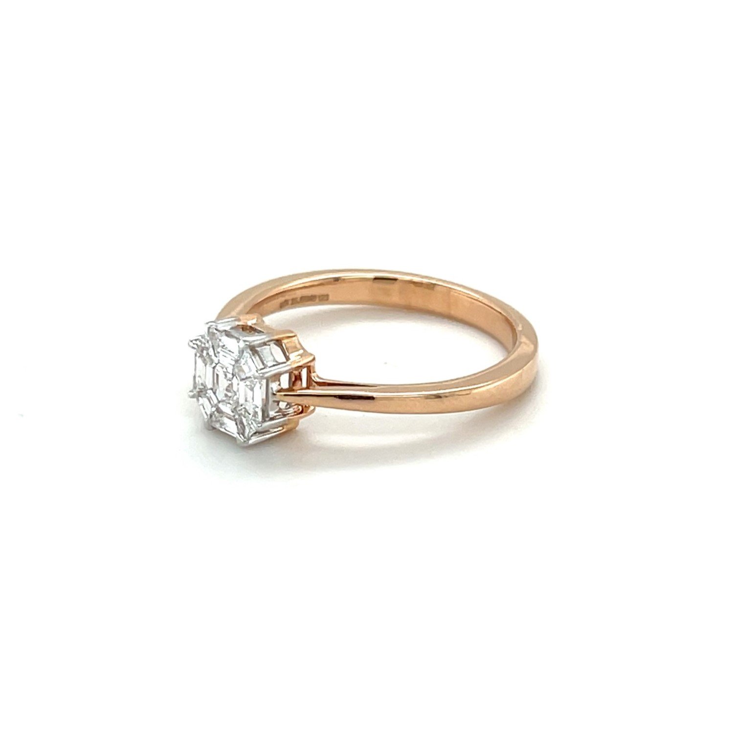 Asscher Cut Solitaire Look Diamond Ring